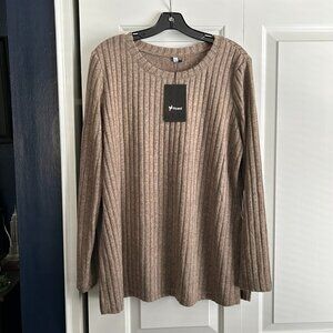 Ribbed Maternity Sweater **WOMENS LARGE ; COFFEE COLOR ; NWT**